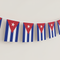 Cuban Flag Bunting Hanging Against Wall