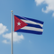 Cuban Flag on Pole with Sky Background