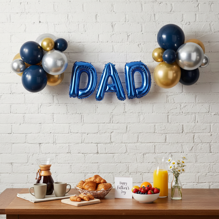 DAD Balloon Bunting Father's Day Breakfast Table
