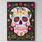 Day of the Dead Sugar Skull Poster on White Brick Wall