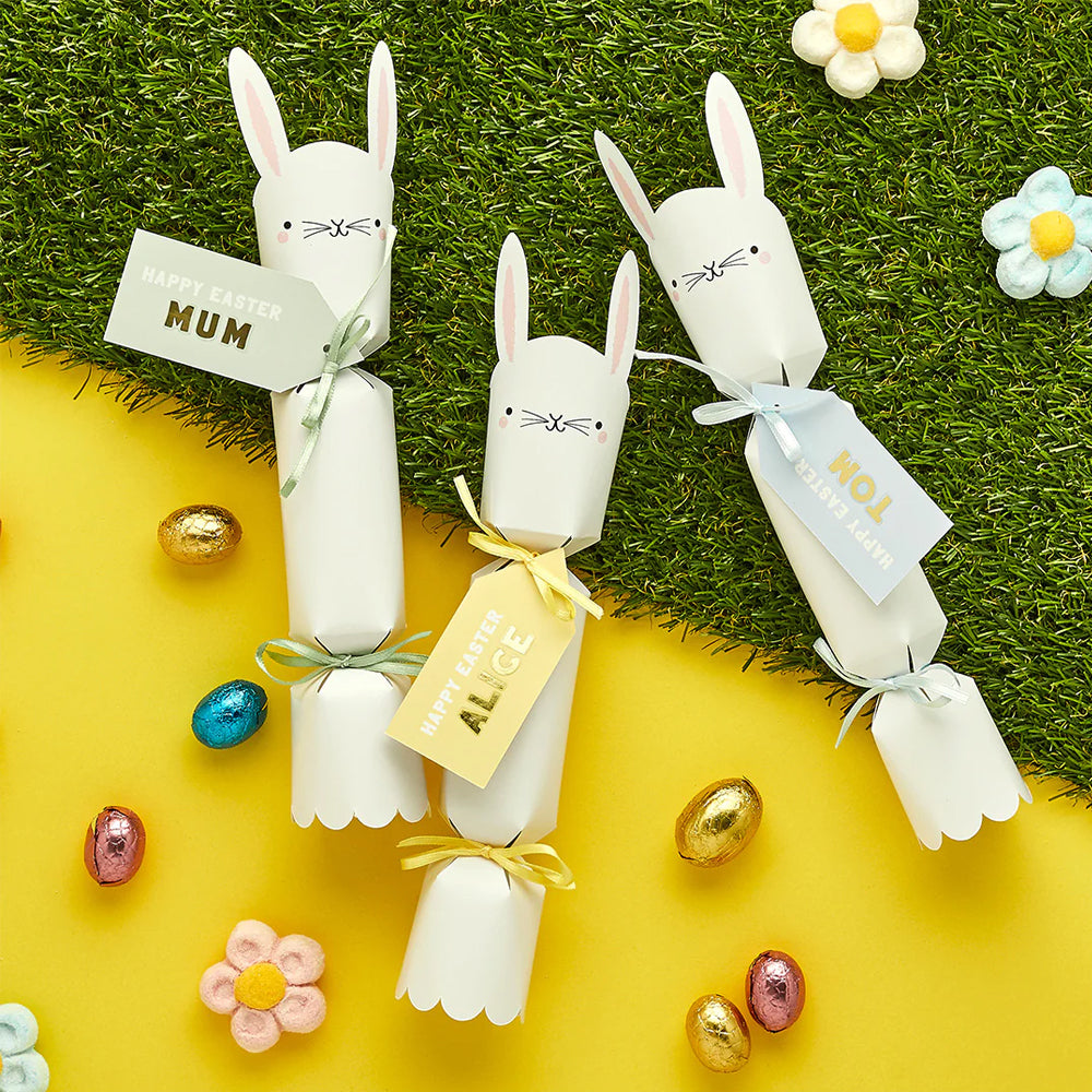 Easter DIY Bunny Crackers With Personalised Stickers - Pack of 6
