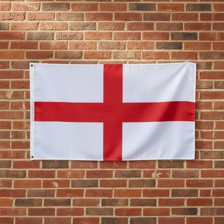 England Flag on Red Brick Wall