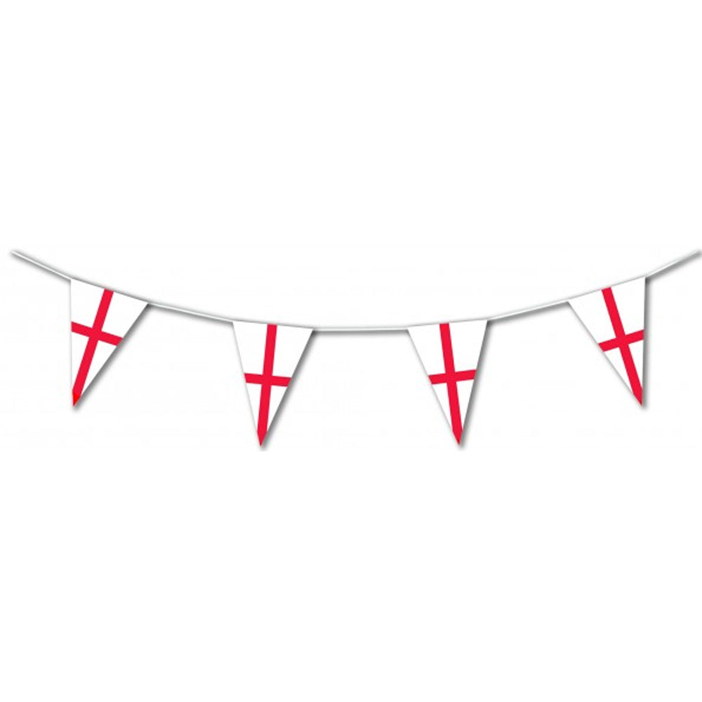 England St. George's Flag Fabric Pennant Bunting - 20m