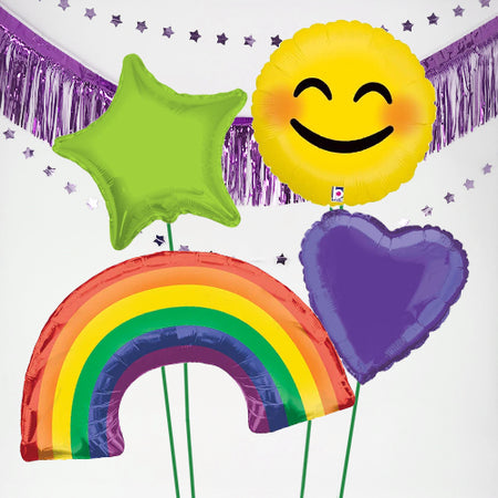 Inflated Rainbow & Smiley Feel Good Balloon Bundle in a Box