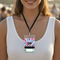Festival VIP Lanyard Close Up on Woman in White Vest Top