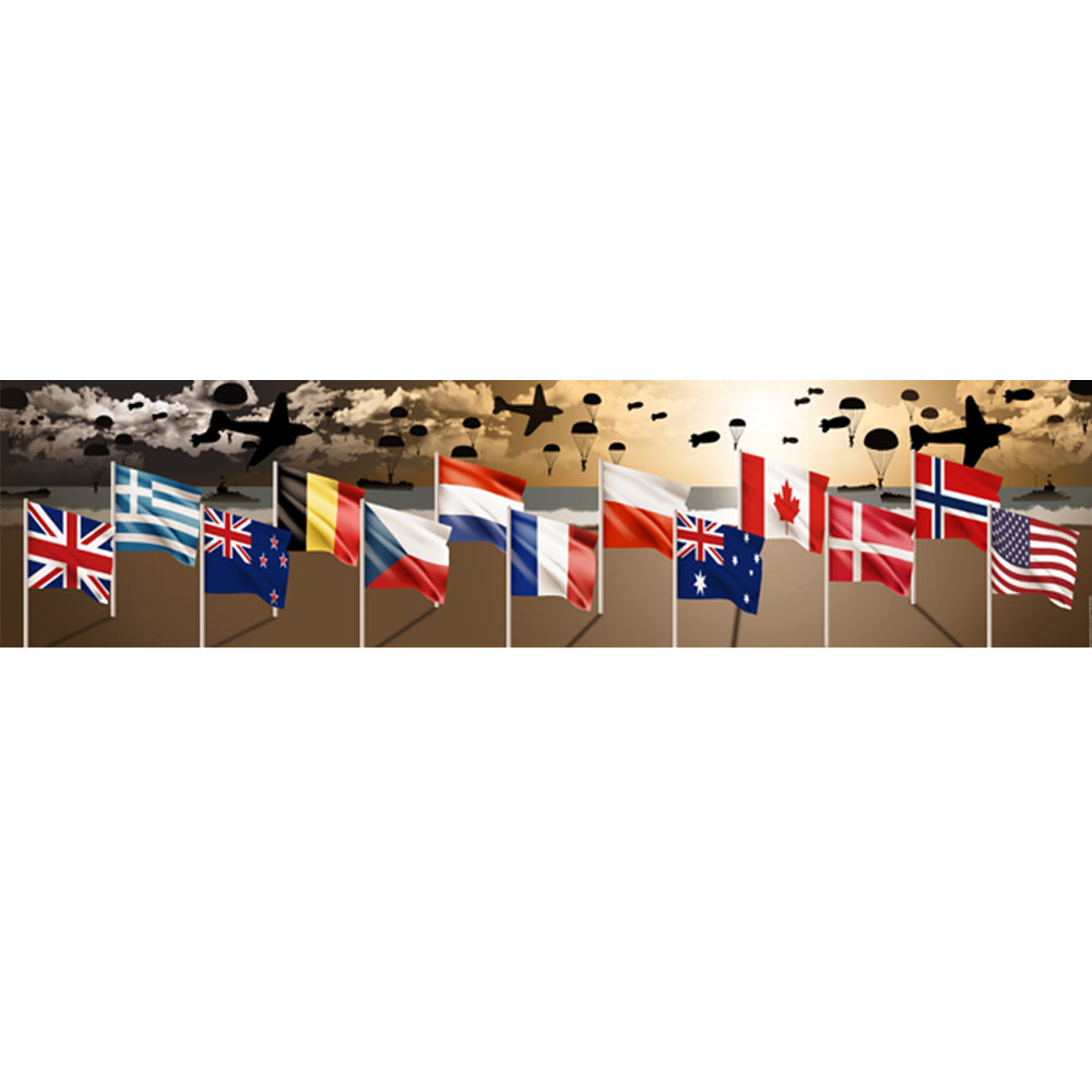 D-Day Country Flags Banner Decoration - 1.2m