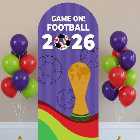 Football 2026 Sailboard with Purple Lime Red Balloons