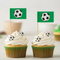 Football Cake Picks on Plain White Iced Cupcakes