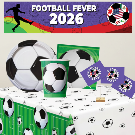Football Fever Tableware Pack for 8 with FREE Banner!