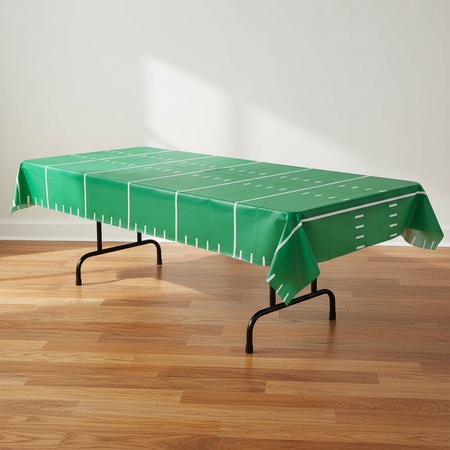 Football Field Tablecloth with Floor and Wall Background