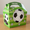 Football party box on a wood table against a neutral background, close up in square format