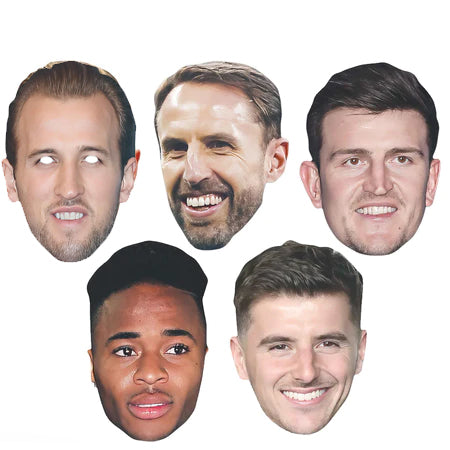 England Footballer Card Masks - Pack of 5