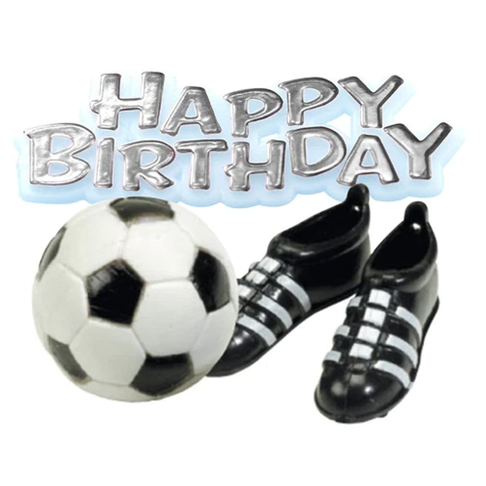 Football Happy Birthday Ball & Boots Cake Topper