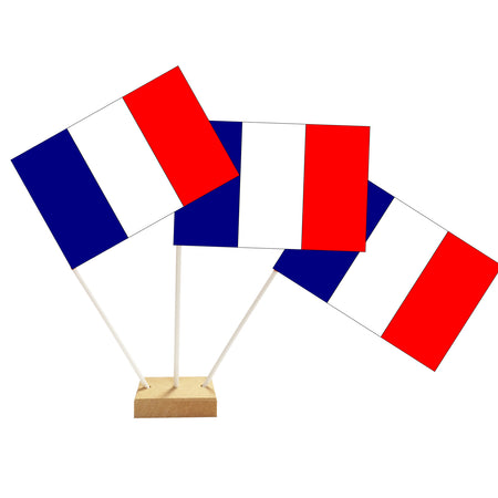 French Paper Table Flags 15cm on 30cm Pole