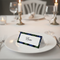 Front of the place name card facing the table with the Name panel