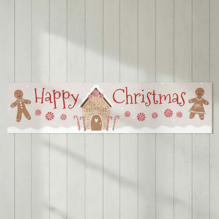 Gingerbread Christmas Banner - 120cm x 30cm