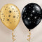 Sparkles & Swirls Gold and Black Qualatex Latex Balloons - Assorted - 11