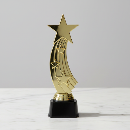 Gold Star Award Trophy Light Setting