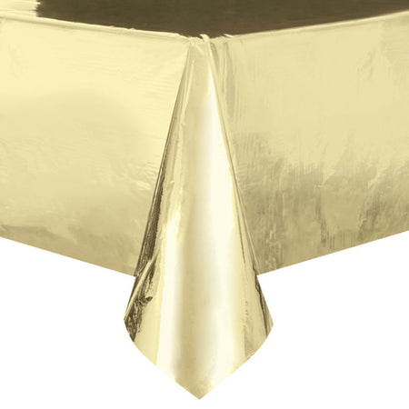 Gold Foil Plastic Tablecloth - 2.75m