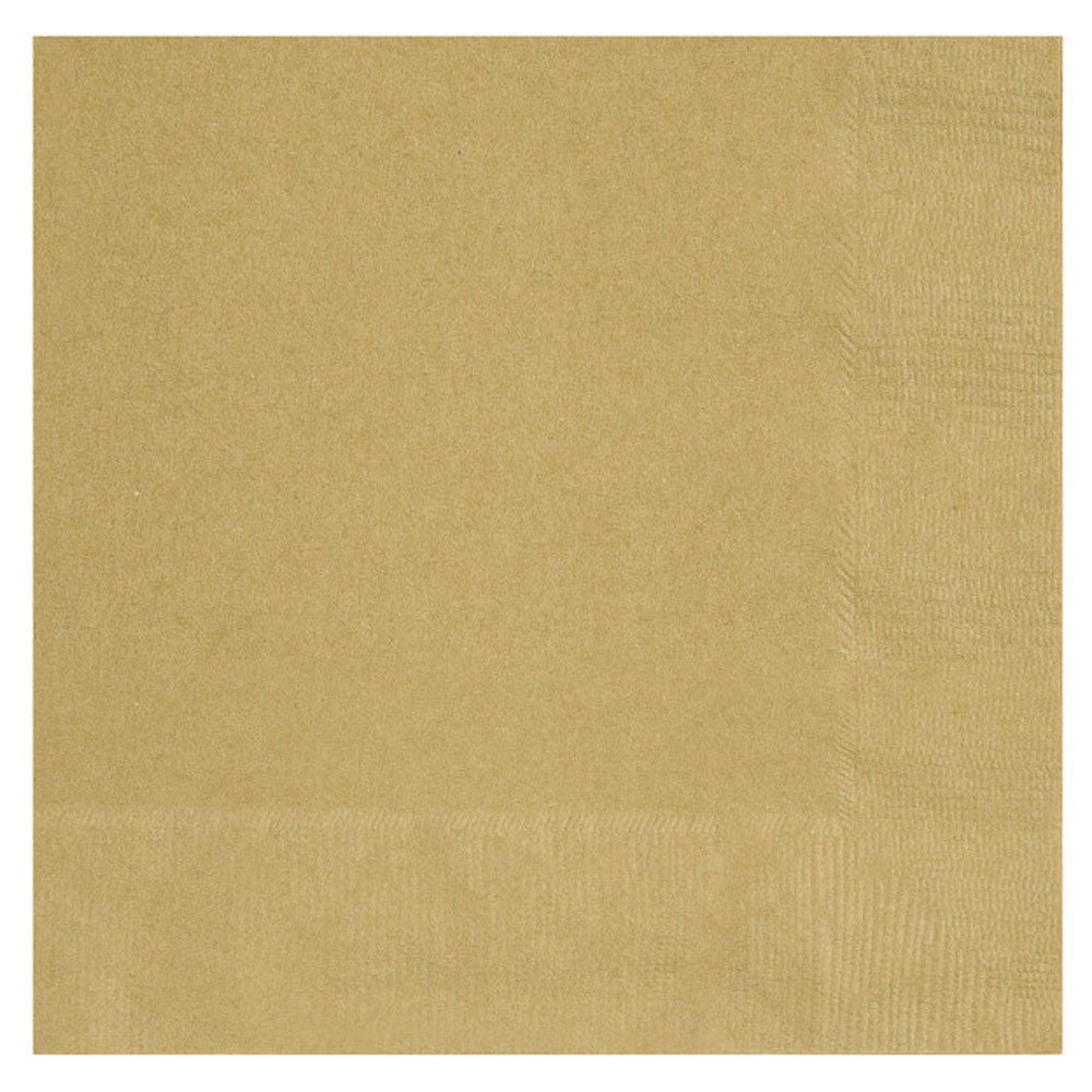 Gold Paper Napkins - 2 Ply - Pack of 20 - 33cm