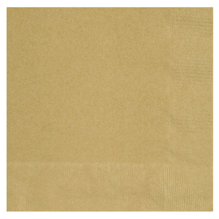 Gold Paper Napkins - 2 Ply - Pack of 20 - 33cm
