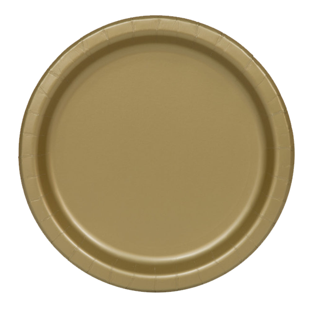 Gold Paper Plates Each 9" Party Packs