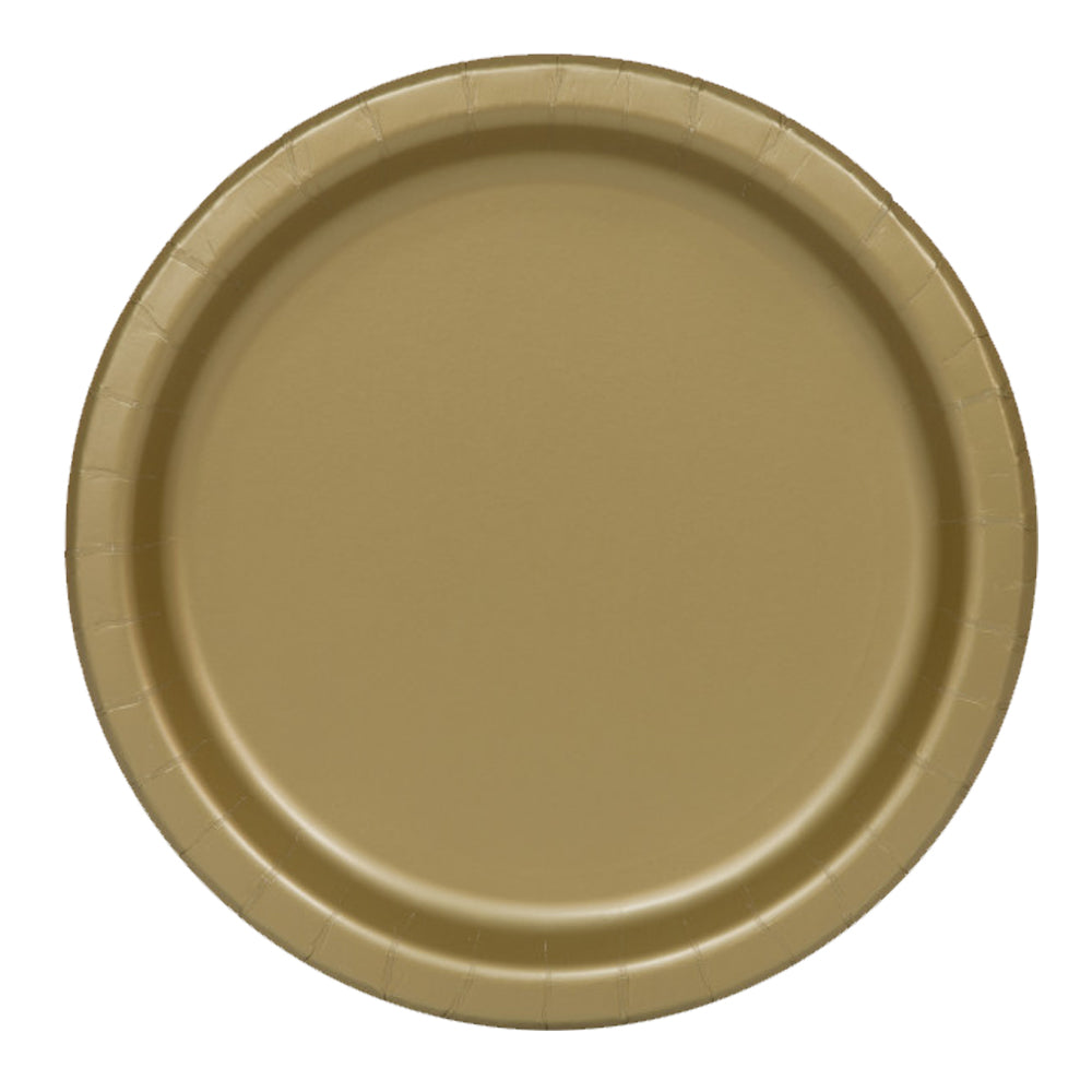 Gold Paper Plates - Each - 9"