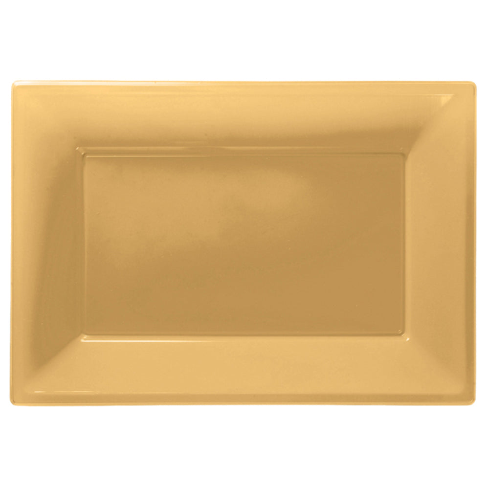 Gold Rectangle Serving Platters - 23cm x 32cm - Pack of 3