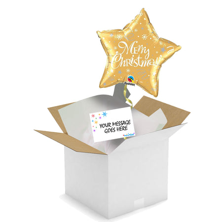 Send a Balloon - Merry Christmas Gold Star - 20
