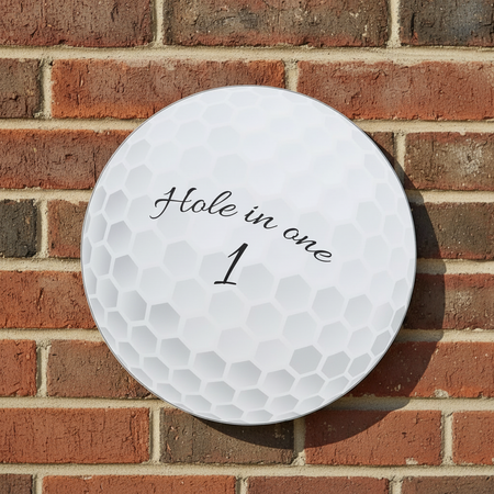 Golf Ball Cutout - Red Brick Wall Only Background