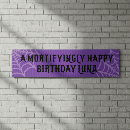 Gothic Birthday Banner Lighter Grey Brick Wall