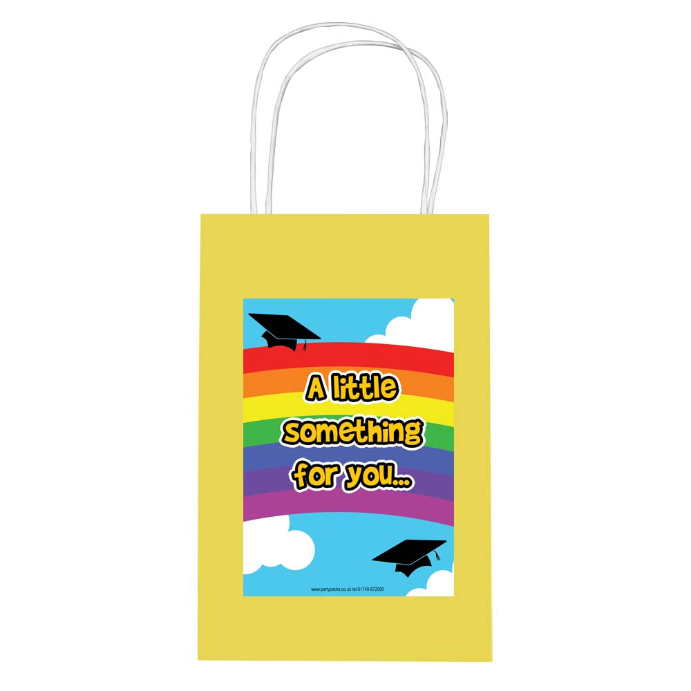 Rainbow Pre-School Graduation Personalised Paper Party Bags - Pack of 12