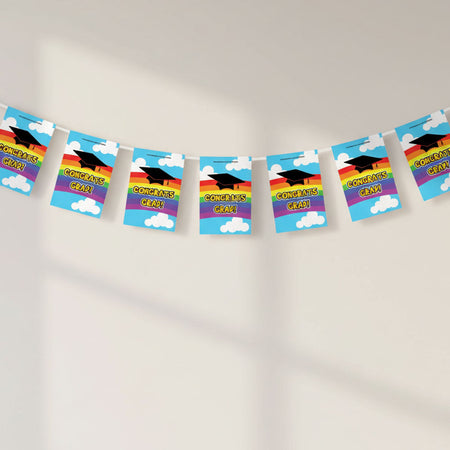 Rainbow Pre-School Congrats Grad Paper Bunting - 2.4m