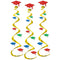 Colourful Graduation Hat Swirl Decorations - 76cm - Pack of 3