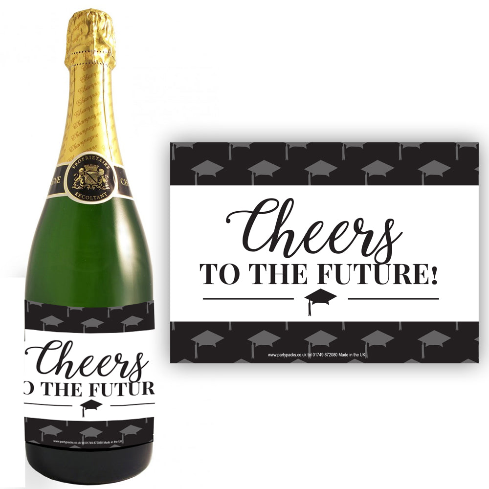 Cheers To The Future Graduation Wine Bottle Labels - Pack of 4