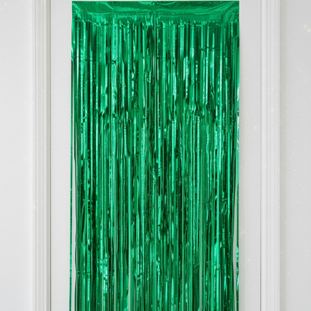 Green Foil Curtain Sparkle Background