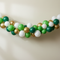 Green, Gold & White Balloon Garland - Neutral Wall
