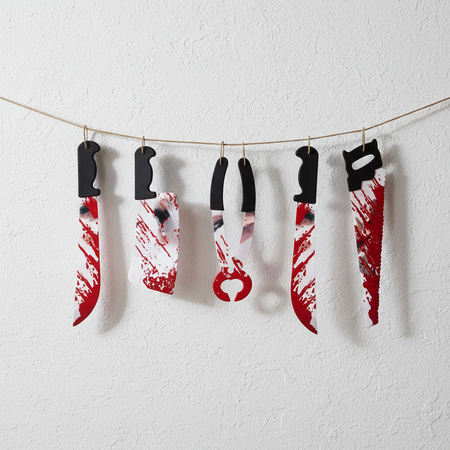 Halloween Weapons Garland White Textured Wall