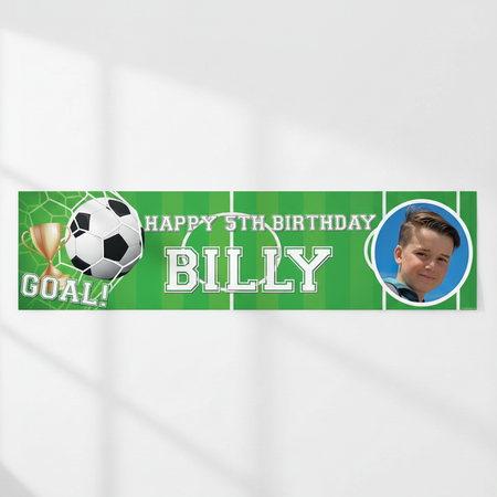 Happy Birthday Billy Football Banner No Pins
