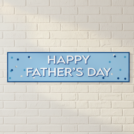 Happy Father's Day Banner - White Brick Wall Close Up