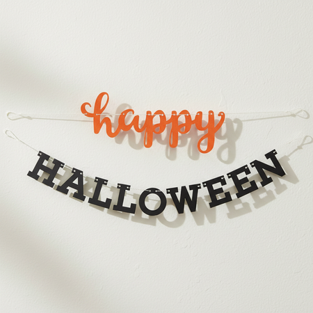 Happy Halloween Letter Banners - Off White Wall