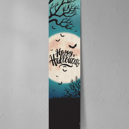 Happy Halloween Portrait Banner on Grey Wall
