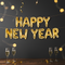 Happy New Year Gold Letter Balloon Banner Hung on Wall NYE Party