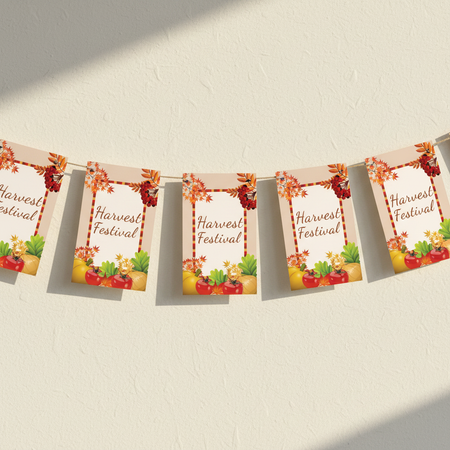 Harvest Festival Bunting Close Up
