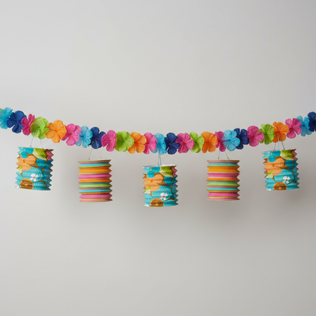Hawaiian Lantern Garland with Neutral Background