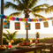 Hawaiian Lantern Garland with Tropical Background