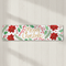 Holly & Poinsettia Merry Christmas Banner on Off-White Wood Background
