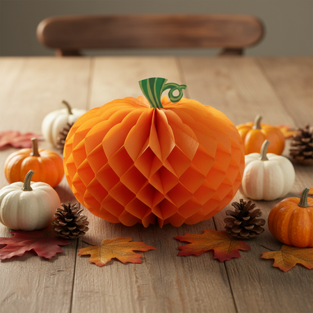 Honeycomb Pumpkin Centrepiece Autumnal Table