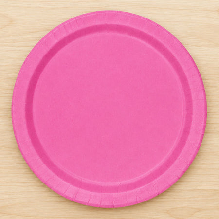 Hot Pink Paper Plates - Each - 9