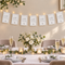 Diamond 60th anniversary rectangular paper bunting with thin white mesh binding displayed in an elegant party scene